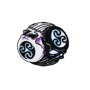 Yin & Yang Skulls Limited Edition Iron On Patch Patches Embroidered Badge P277