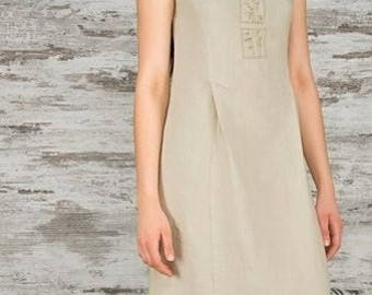 Cinnamon Pure Linen Dress main image 1