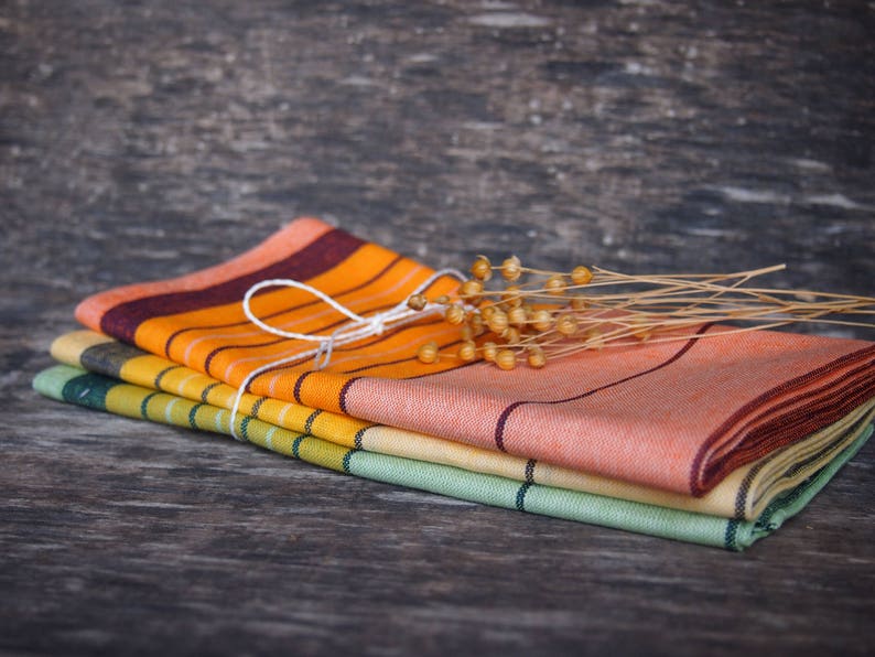 3 Linen Tea Towels, Colorful Linen Kitchen Towels, Eco Kitchen Towels, Linen Gift image 1