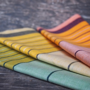 3 Linen Tea Towels, Colorful Linen Kitchen Towels, Eco Kitchen Towels, Linen Gift image 6