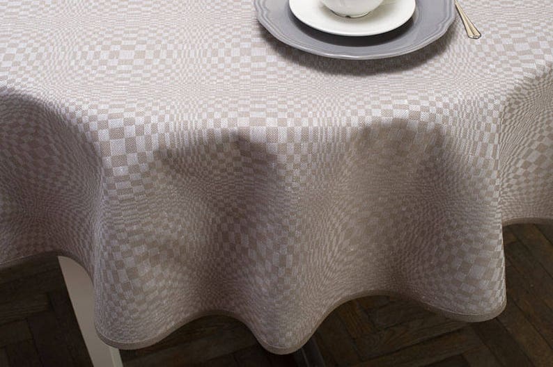Linen Oval Tablecloth Natural White Linen Table Top Linen Etsy UK