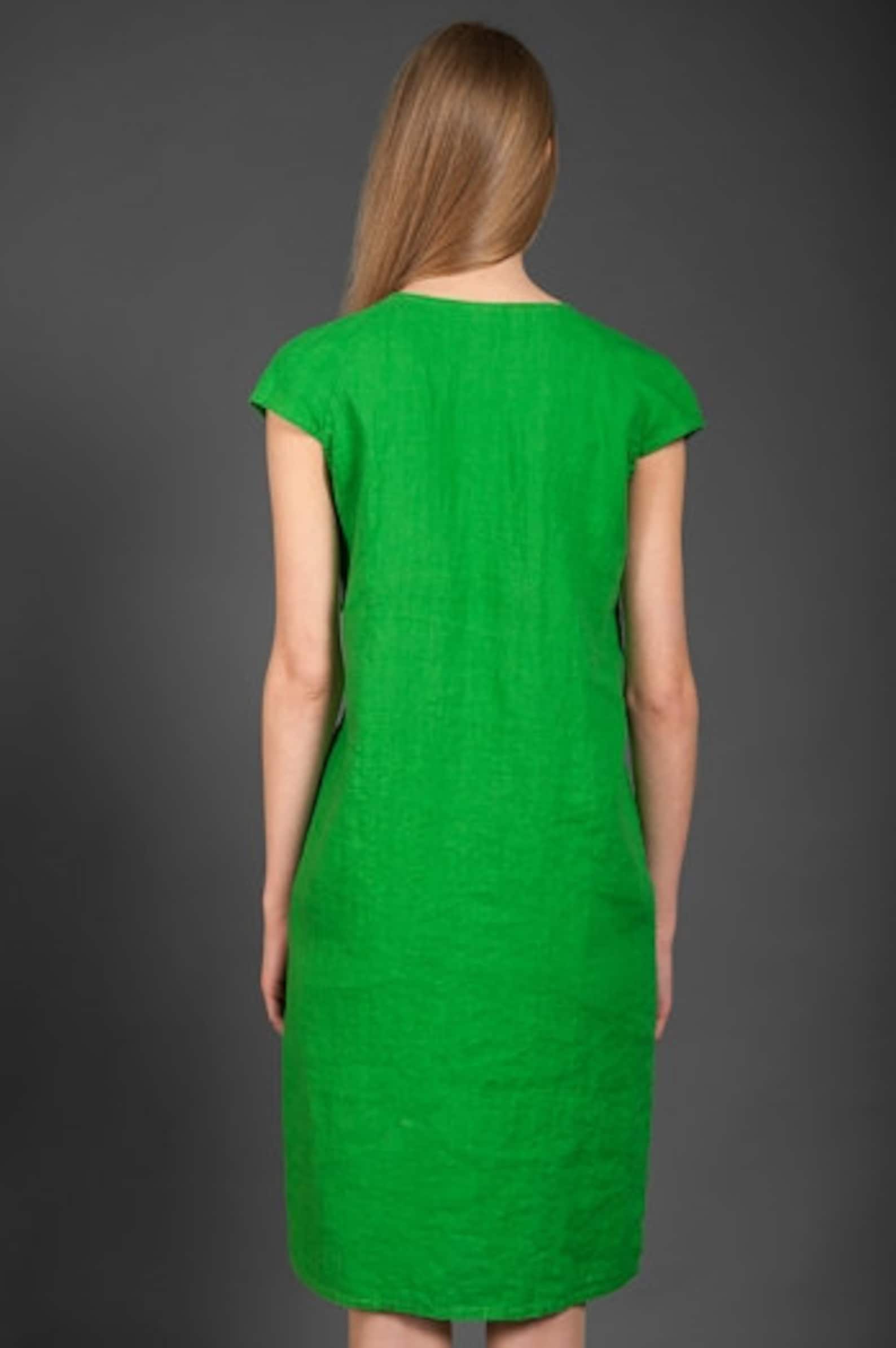 Linen women dress Green linen dress Spring Summer Linen Etsy