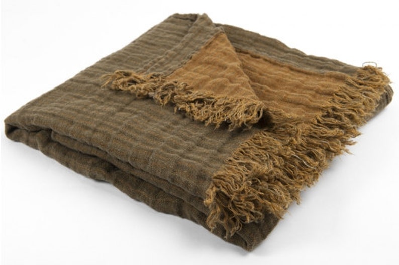 100 Linen Blanket Eco Blanket Brown Linen Blanket Linen Etsy