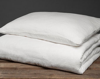 Linen White Bed Duvet Cover, Linen Bedding, Linen Duvet, Natural Linen Bed Duvet Cover, Organic White Linen Duvet Cover
