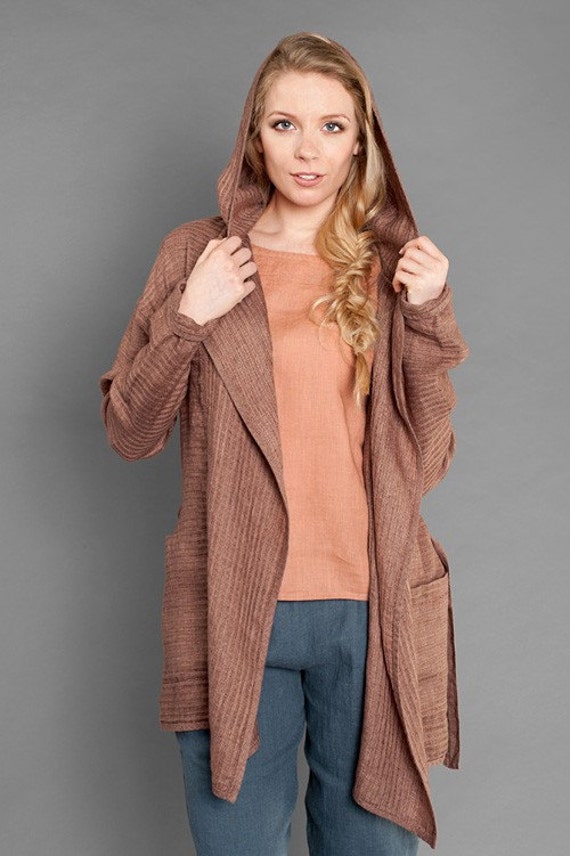 LINEN JACKET JACKET for Spring Summer Autumn Brown Linen Etsy