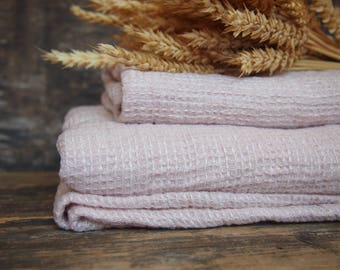 Set of 2 Linen Bath Towels, Pastel Pink  Linen Towel, Linen Towel, Linen Gift