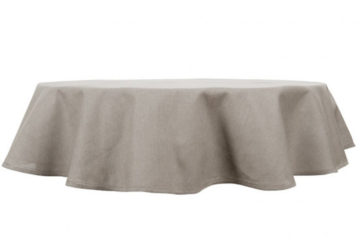 Linen Oval Tablecloth, Grey Linen Table Top, Linen Table Cover