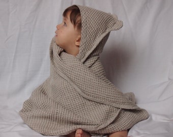 SPECIAL OFFER - 2 Linen Baby Towels, Baby Eco Towel, Baby Bath Towel, Baby Gift, 6 colors