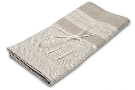 Light Grey Linen Tea Towels for Kitchen. Eco Friendly Natural Dish