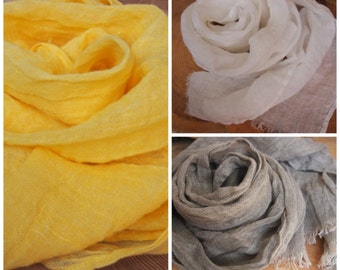 Many Colors Linen Scarf, Eco Scarf, Natural Scarf, Scarf, Warm Gift