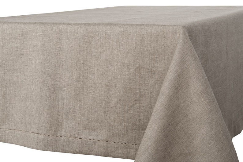 Natural Linen Tablecloth, Linen Tablecloth, Linen table top, Linen table cover, Christmas Tablecloth image 2