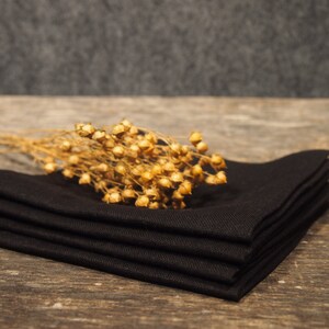 100% Linen 4 Napkins, Black Linen Napkins, Pure Linen, Linen Napkins, Table Decoration, Dining Table Napkins, Organic Napkins, Wedding