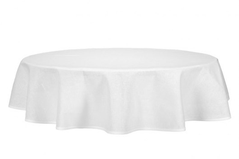 Linen Round, Oval Tablecloth, White Linen Table Top, Linen Table Cover