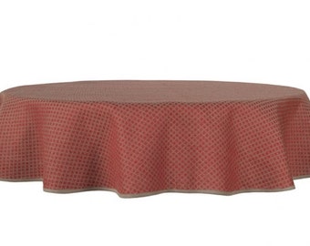 Linen Tablecloth, Red, Grey linen table top, Linen table cover, Christmas Tablecloth