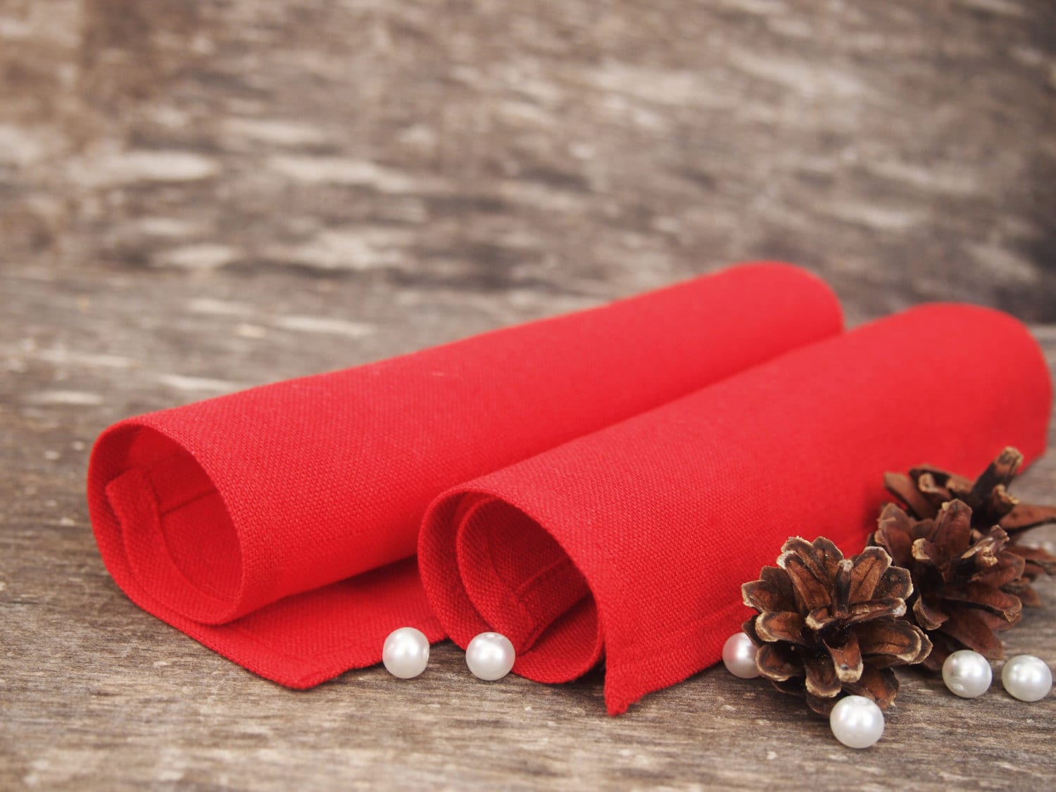 Christmas Linen/cotton 4 Napkins Linen Napkins Red Linen Etsy
