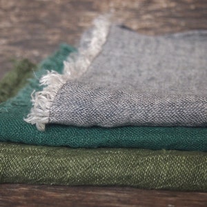 FREE SHIPPING 3 Linen Scarves, Eco Scarf, Natural Scarf, Grey, Green, Moss Scarves image 5