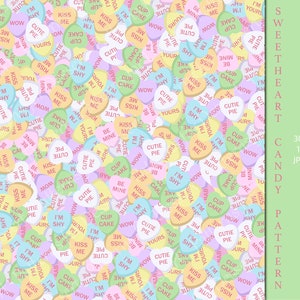 Süßigkeits-Herzen, Scrapbook-Papier | Herzmuster | Valentinstag Papier | Digitaler Download