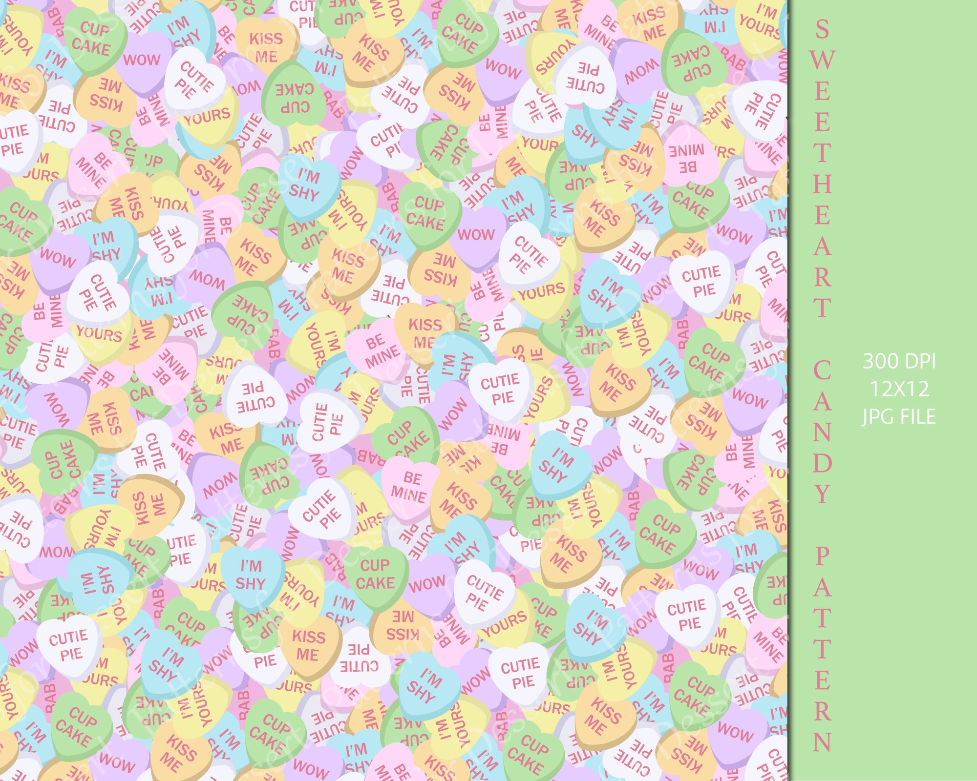 Valentine's Day Conversation Heart Digital Paper Backgrounds – Your Paper  Stash