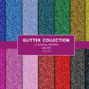Glitter Digital Scrapbook Paper, Glitter Background, Sparkly Paper