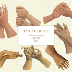 Vintage Hand Clip Art: Antique Clip Art, Scrapbook Elements, Antique Hands