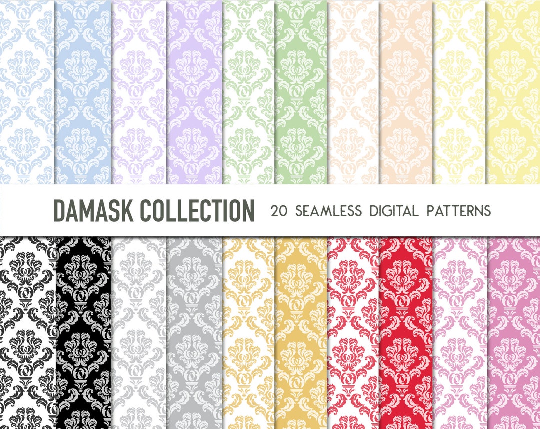Damask Digital Scrapbook Paper | Damask Pattern | Classic Patterns ...