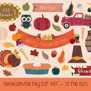 Clip Art do Dia de Ação de Graças: Clip Art de comida, download digital, Clip Art de outono