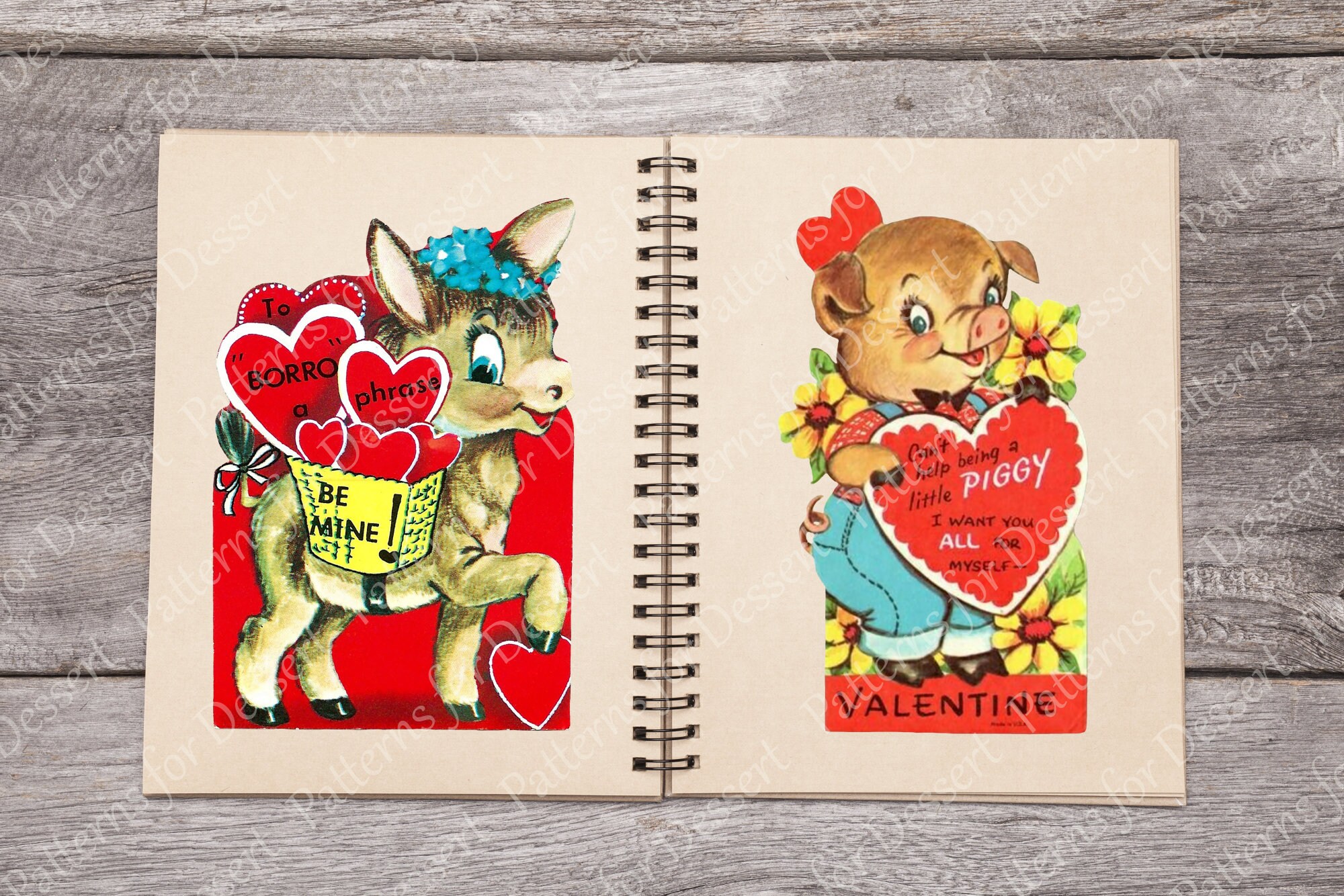 Retro Animal Valentine's Day Cards | Vintage Illustrations