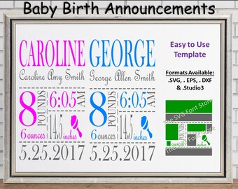 Download Birth Announcement Svg Etsy