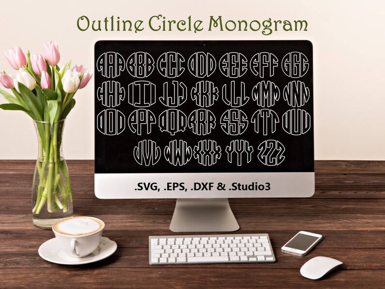 Download Outline Circle Monogram Letters in .SVG .EPS .DXF ...