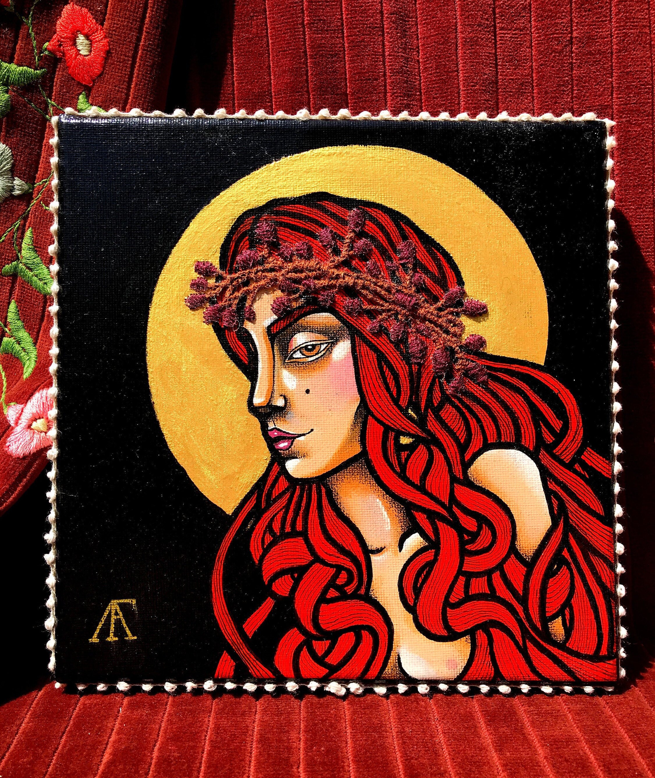 Toile Brodée - Mystic Girl 20x20