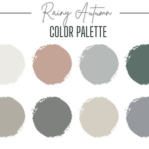 Sherwin Williams paint color palette: rainy autumn