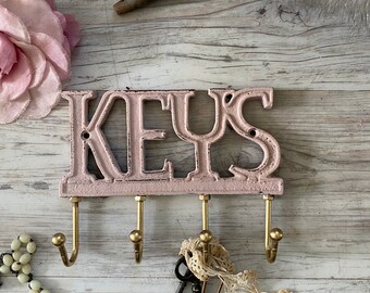 Painted Cottage Prairie Chic Cottage Home Keys Hook Shabby Chic Hook Cast Iron Hook