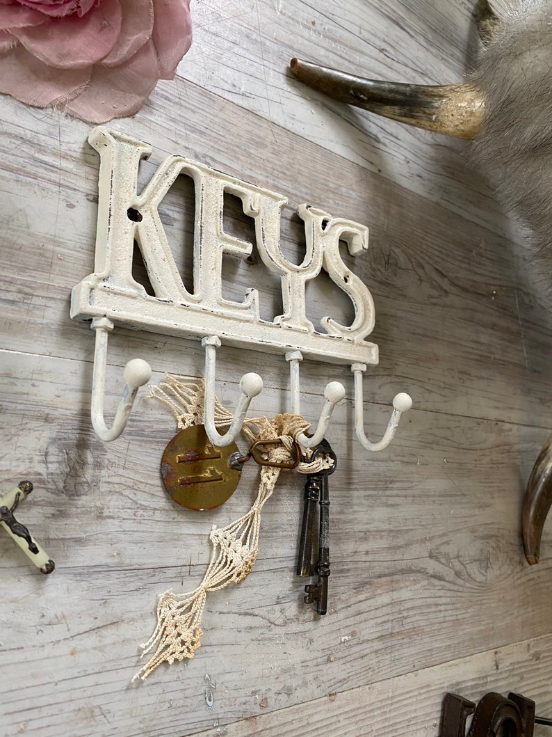 Painted Cottage Prairie Chic Cottage Home Keys Hook Shabby Chic Hook Cast Iron Hook