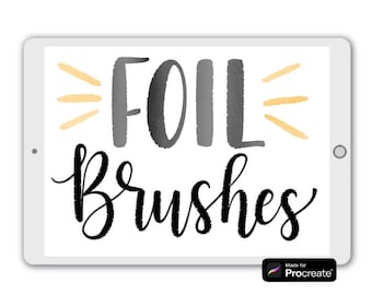 Foil Lettering Procreate Brush Set