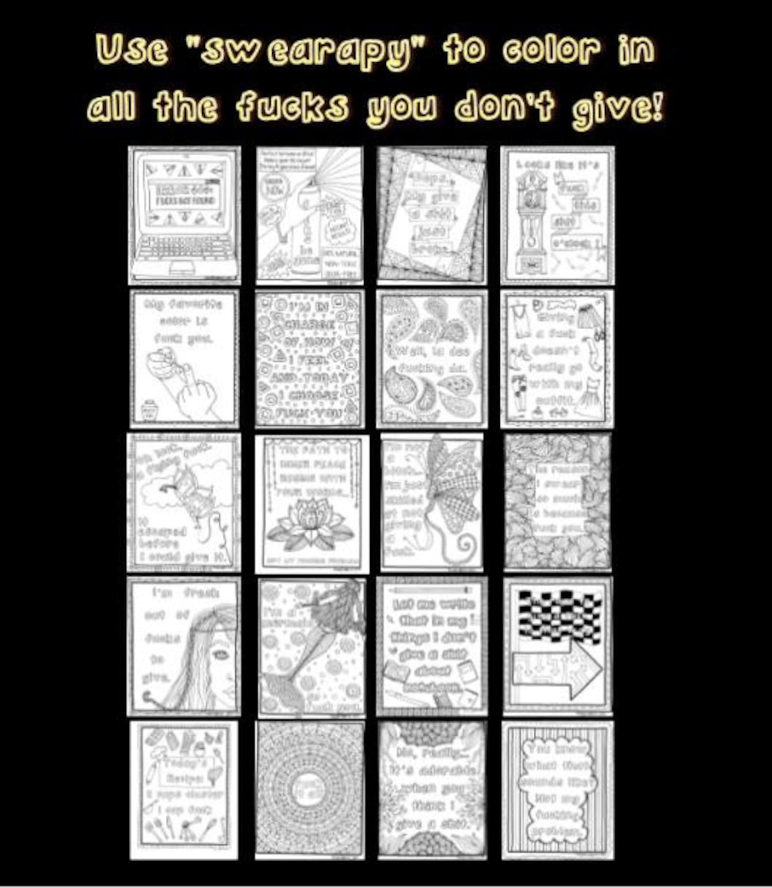 Adult Coloring Pages Printable Coloring Book Curse Word - Etsy