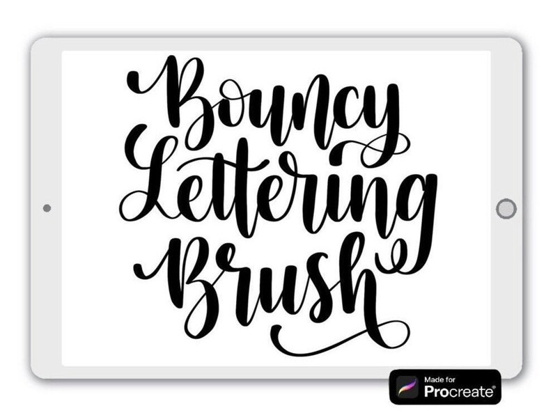 Bouncy Lettering Procreate Brush Modern Calligraphy Pen Etsy
