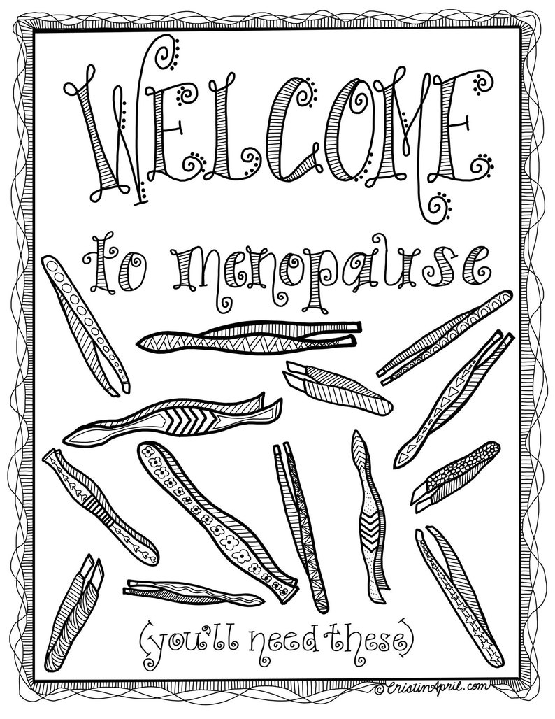 Printable Coloring Book for Adults, Coloring Book Funny, Menopause Humor, Gifts for Her, Stocking Stuffer, Birthday, Over the Hill, Unique image 3