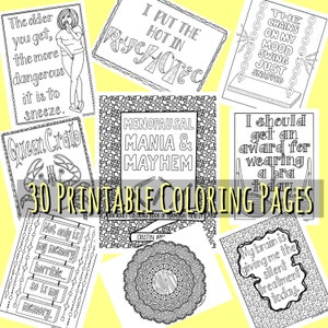 Printable Coloring Book for Adults, Coloring Book Funny, Menopause Humor, Gifts for Her, Stocking Stuffer, Birthday, Over the Hill, Unique image 7