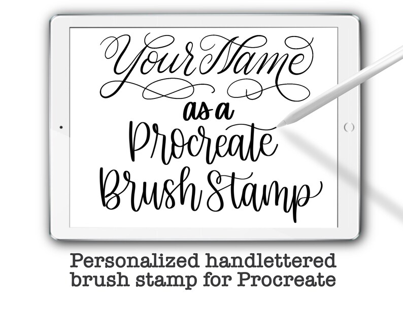 Custom Calligraphy Stamp Brushes for Procreate Name Signature Etsy