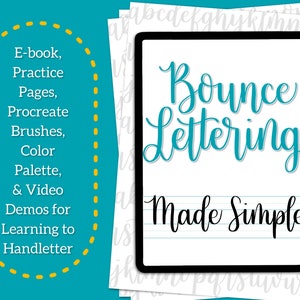 Bouncy Lettering Kit for Beginners, iPad Brush Procreate Hand Lettering Practice, How to Handletter, Printable Gift for Creative Woman, Best