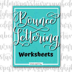 Bounce Lettering Practice Worksheets, Hand lettering and Modern Calligraphy Practice Sheets for Brush Lettering PDF image 1