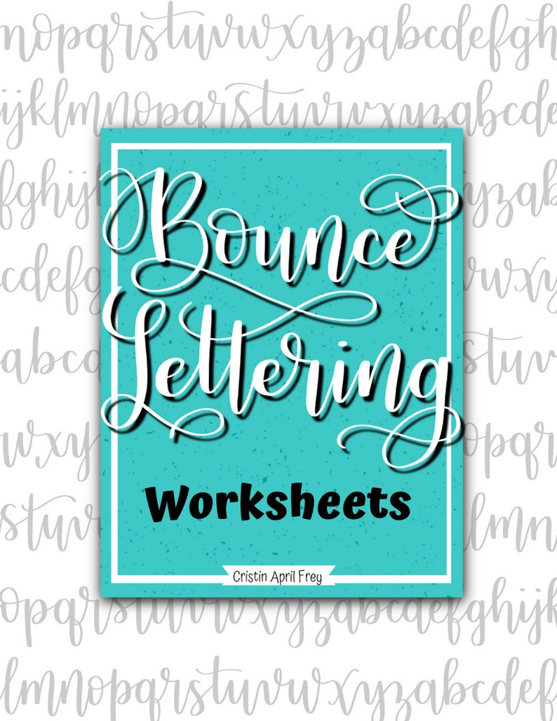 Bounce Lettering Practice Worksheets Hand lettering and | Etsy