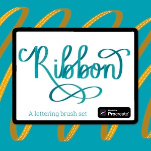 Ribbon Schriftzug Procreate Pinsel Set, Procreate Ribbon Pinsel, Procreate Schriftzug Pinsel, Ribbon Schriftzug