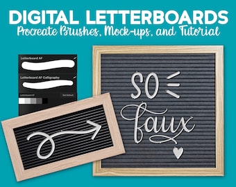 Procreate Lettering Brush Set for Digital Letterboard with Mockup and Tutorial by Cristin AF, Digital Lettering, Message Boards, How To