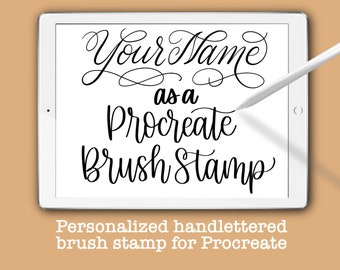 Custom Calligraphy Stamp Brushes for Procreate, Name Signature Stamp, Logo Design Custom for Business, Personalized Stamp Handmade