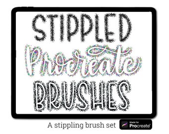 Procreate Brush Set for Stippling, Color Changing Lettering Brushes, Handlettering, Digital Lettering, DIY Digital Prints, Dot Brushes