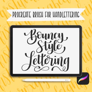 Procreate-letterpenseel voor iPad-kalligrafie in bouncestijl
