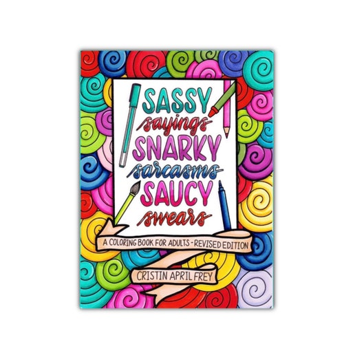 sassy sayings printable coloring book for adults curse word etsy