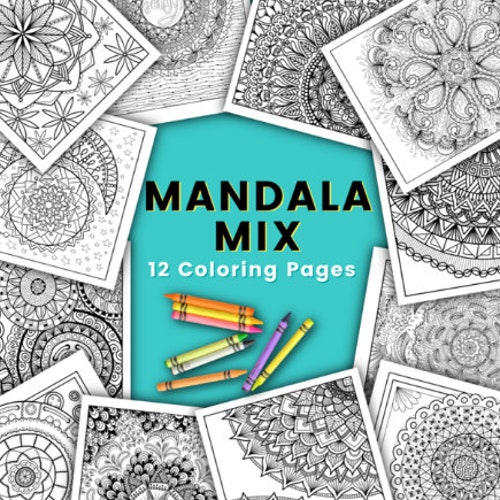 Printable Mandala 54 Adult Coloring Pages Stress Relief - Etsy