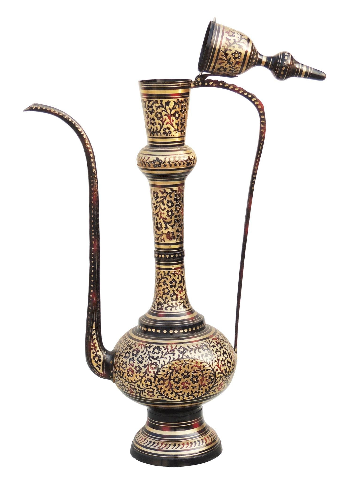 Etched Solid Brass Surahi Aftaba Ewer Dallah /bh – Pathway Market